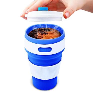 Imagem de Copo Retratil de Silicone 350ml Dobravel C/ Tampa Portatil - Dolce Hom