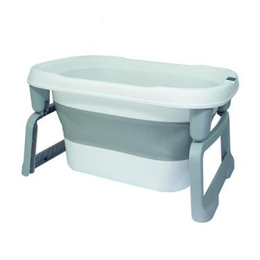 Imagem de Banheira Dobrável Ofurô com Termômetro da KaBaby Cinza
