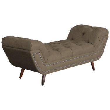 Imagem de Recamier Sofá Divã Namoradeira Sienna 90 cm Solteiro Linho - Fina Mobí