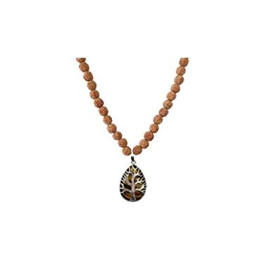 Imagem de Zillion Craft Colar com pedante de árvore da vida com autêntico Rudraksha 108 contas mala. Colar com pedante de cura espiritual. Ótimo para meditação e ioga, Medium, Pedante, pedant