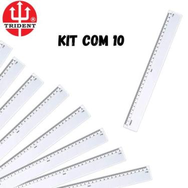 Imagem de Kit Régua Acrílica Trident 30cm Ref 7130 C/ 10 Unidades
