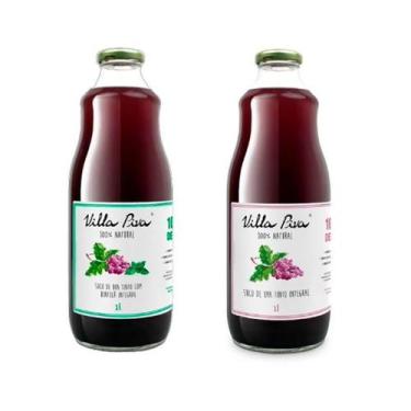 Imagem de Kit 2 Sucos Integrais Villa Piva: Uva, Uva Com Hortelã