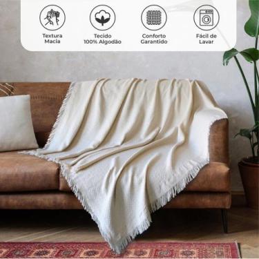Imagem de Manta Para Sofa e Cama Decorativa 1,50m x 1,20m Viena Lisa 100% Algodã