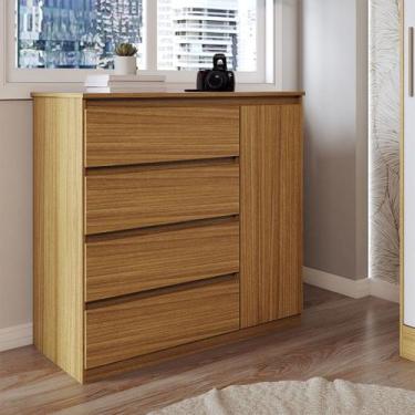 Imagem de Cômoda Luna 1 Porta 4 Gavetas Marrocos/Off White - Panorama Móveis - P