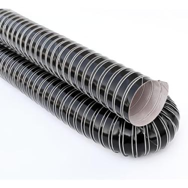 Imagem de AC PERFORMANCE Tubo de indução de freio flexível de duto de ar de silicone de 6,3 cm ID para equipamentos automotivos ou industriais, comprimento de 4 metros, preto