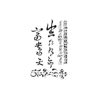 Imagem de Tatuagens de melhores amigas, frases em chinês tibetano, tatuagens chinesas, duram de 1 a 2 semanas, aparência de tatuagem real, resistentes à água, resilientes,18 x 11 cm