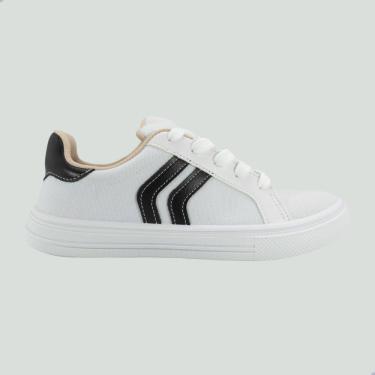 Imagem de Tênis Feminino Moleca Lona Sider Napa Sardenha Neo Branco e Preto