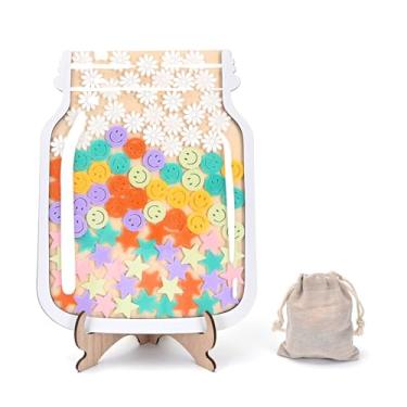 Imagem de 100 fichas personalizadas Happy Daisies Reward Jar para crianças estudantes incentivo personalizado sistema de recompensa magnética frascos treinamento ferramenta de gerenciamento de sala de aula