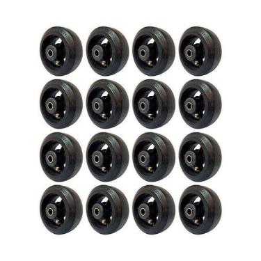 Imagem de Kit 16 un roda borracha moldada 5 pol 180kg p/ rodízio - AJAX