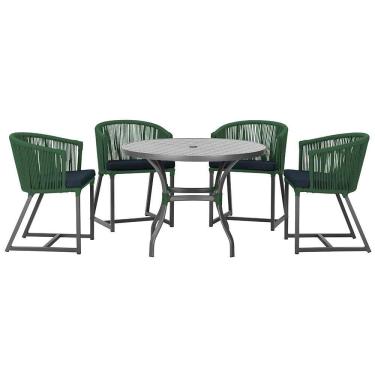 Imagem de Mesa com 4 Cadeiras de Jantar Roma 100cm e Noronha em Aluminío