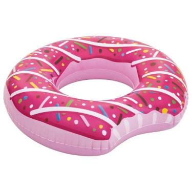 Imagem de Bóia Donut Gigante Mor  1,07m Marrom e Rosa  Suporta até 90Kg, Rosa