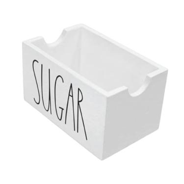 Imagem de Ｂｅｓｇａ Suporte para sachês de açúcar para organizador de cafeteria, organizador rústico de sachês de açúcar de madeira, 20 sachês, para mesa, restaurante e, Branco