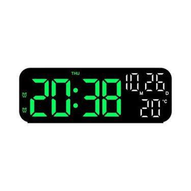 Imagem de Despertador Digital LED Com Controle De Voz Com Temperatura, Data, Sem