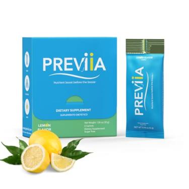 Imagem de PREVIIA – Suplemento de Apoio Nutricional para Ressaca e Fígado Saudável – Fórmula de Suporte ao Álcool – Pré-Drink – Kit ressaca com 6 Doses/Sticks Solúveis