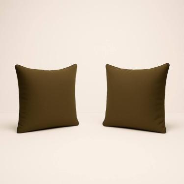 Imagem de Kit 2 Almofadas 42cm Fofinhas Suede Sala Ou Quarto Balaqui Marrom