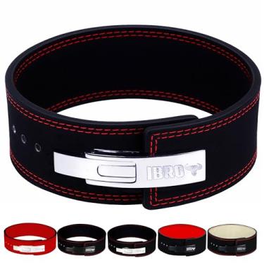 Imagem de IBRO Cinto de ginástica com alavanca de levantamento de força – cintos de couro legítimo de 13 mm extremamente resistentes – Squats Deadlifts halterofilismo levantamento de peso IPF Power Lifting Strongman para homens preto M
