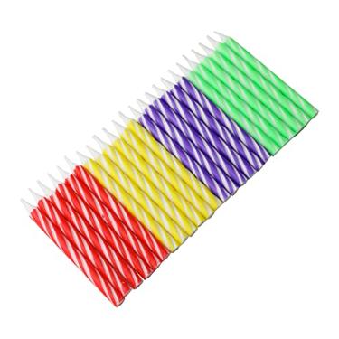 Imagem de Chef Craft Velas duplas clássicas em espiral, conjunto de 24 peças, neon