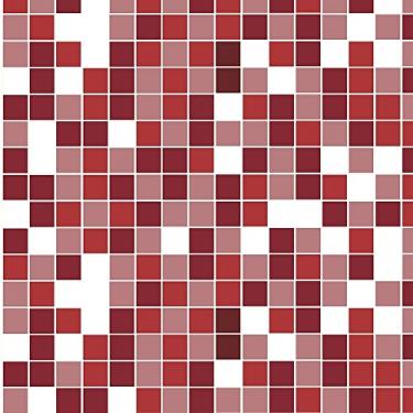 Imagem de Papel de Parede Adesivo Autocolante Decoração Azulejo Pastilha Vermelho Decore Cozinha 15 Metros