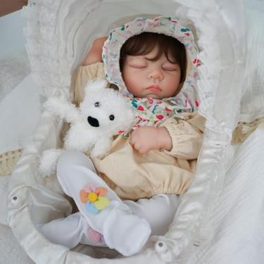 Imagem de Brastoy Bebê Reborn Boneca de Silicone Menina Mary Realista Pintado Original 55cm