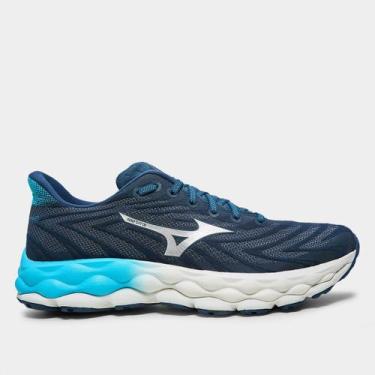 Imagem de Tênis Mizuno Wave Sky 8 Masculino, Marinho+Branco, 38
