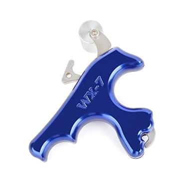 Imagem de ZSHJGJR Auxiliares de liberação de arco para tiro com arco e flecha, 3 dedos, gatilho de liberação de polegar para adultos/jovens, acessórios de caça de arco composto (azul)