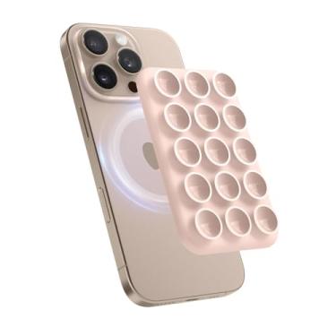 Imagem de elago Suporte de telefone com ventosa magnética compatível com MagSafe, suporte de silicone removível para iPhone, selfies mãos-livres/vídeo para TikTok e Instagram Influencer/Creator (rosa adorável)