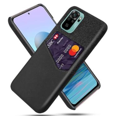 Imagem de Capa para Xiaomi Redmi Note 10,Tela e tampa de couro PU,Antideslizante,360°cobertura completa à prova de choque com 1 slot de cartão atrás,Prevenção de queda-Black