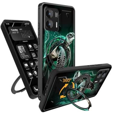 Imagem de Capa para Motorola Moto G-Stylus-5G-2024 com suporte magnético giratório de 360°, capa de proteção de câmera resistente à prova de choque para Moto G Stylus 5G 2024, lindas tartarugas marinhas verdes