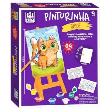 Imagem de Brinquedo Para Colorir Kit Pinturinha Gatos - NIG BRINQUEDOS