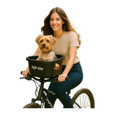 Imagem de Cadeirinha cesto Kalf Pup Dianteira de Bicicleta bike Para Pet Cachorr