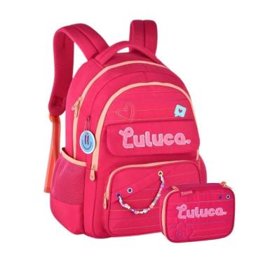 Imagem de Kit Mochila De Costas Escolar Luluca Com Estojo Box - Rosa