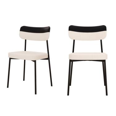 Imagem de Cadeira Mynna Fixa C/4 Pes 525 X 470 X 790 Mm C/2 Un. Crt. Palha/courino Preto Crt Palha/courino Preto