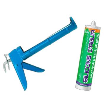 Imagem de Silicone Preto 450G Selante Acrílico Base Dágua E Aplicador