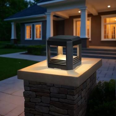 Imagem de PLUSLED Luzes de poste externas para deck, cerca e quintal - 15 cm com fio rígido 120 V luzes de coluna externas, 13 W 3000 K luzes LED para exterior para jardim garagem pátio - iluminação externa