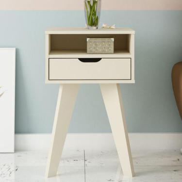 Imagem de Mesa de Canto/Cabeceira Vip com Nicho 1 gaveta Off White - Artely - Ar
