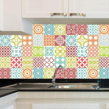 Imagem de Adesivo de Azulejo - Ladrilho Hidráulico - 15cm x 15cm - 24un - 076Azp