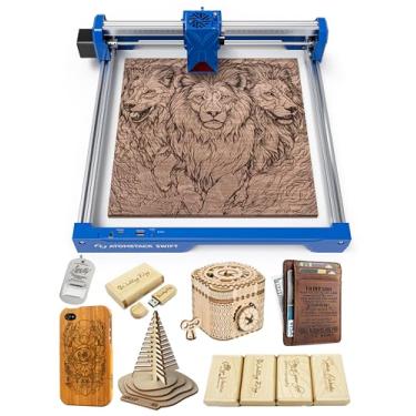 Imagem de ATOMSTACK Gravador a laser Swift 7W, cortador a laser Swift 7W, máquina de gravação a laser de alta precisão de 0,06 mm para madeira e metal, acrílico escuro, vidro, couro