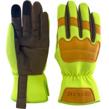 Imagem de ZLUXURQ Luvas de jardinagem de microfibra para homens e mulheres, luvas de trabalho de poliéster para trabalho pesado no quintal
