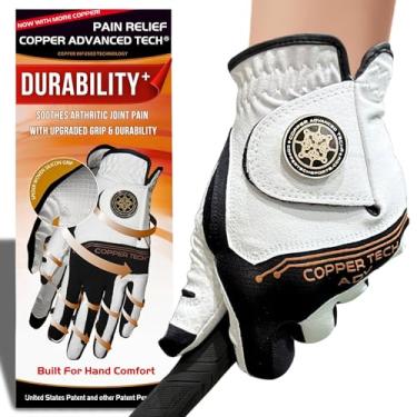 Imagem de Luvas de golfe femininas Copper Advanced Tech 2.0 para golfista destro ou canhoto | Luva de golfe feminina de compressão de cobre com suporte para juntas | Durabilidade resistente a rasgos e aderência