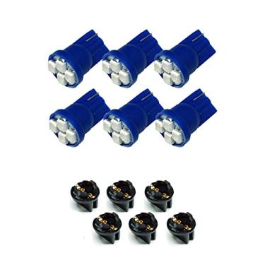 Imagem de PA Lâmpada LED 6PCS T10 168 194 Instrumento LED PA LEDnel Dash Lâmpada 1/5.1 cm Twist Lock Socket -12V (Azul Gelo)