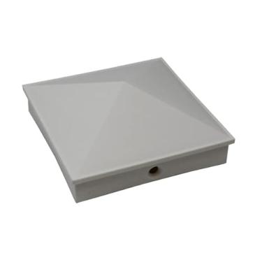 Imagem de Tampa de poste de vinil pirâmide de plástico nominal 5x5 (11,4 cm x 11,4 cm) com furo pré-perfurado em várias quantidades pretas ou brancas para postes nominais de 12,7 cm x 12,7 cm (24, branco)