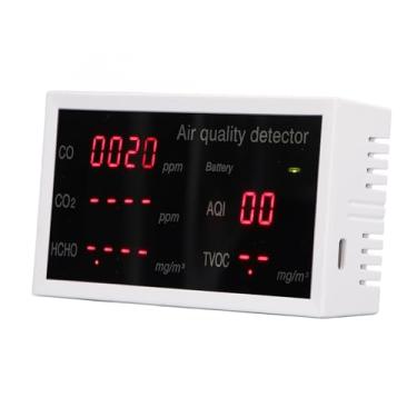 Imagem de 5in1 Testador de Qualidade do Ar, CO, CO2, HCHO, Monitor Portátil de Detector TVOC Com Bateria Recarregável para Casa, Carro, Quarto de bebê