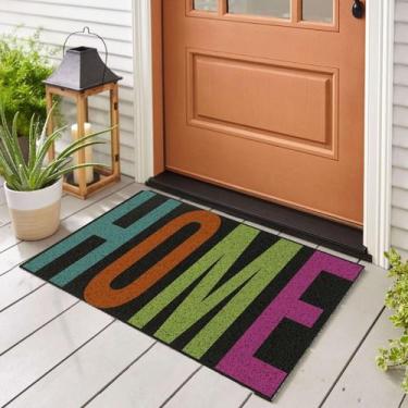 Imagem de Tapete Porta Doce Lar Emborrachado 58x38cm  Antiderrapante e Decorativ