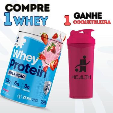 Imagem de Whey Protein com Creatina e Glutamina 720g J I Health, Suplemento Alim