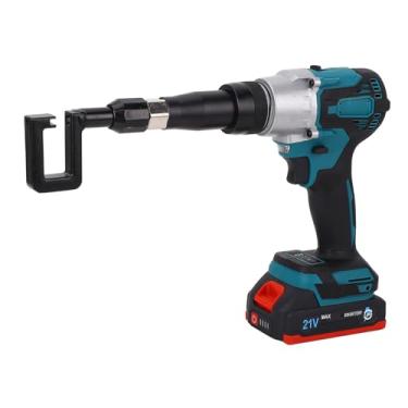 Imagem de YWBL-WH Alicate de Quilha Elétrico, Alicate de Quilha de Aço Leve Alimentado por Bateria de íon de Lítio Recarregável Com Giratório 360 para Perfuração de Rebitagem de Partição, Bateria de 21V