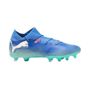 Imagem de Puma Chuteira feminina Future 7 Match firme, artificial Ground Soccer, Bluemazing-puma branco-menta elétrica, 40