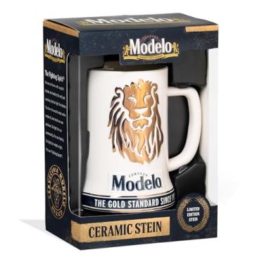 Imagem de Marketplace Brands Cerveza Modelo Golden Lion Edição Limitada Grande Cerâmica 18 cm Caneca de Cerveja