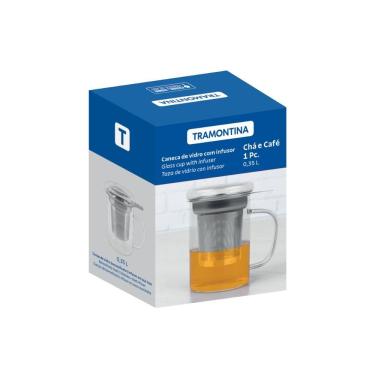 Imagem de Caneca De Vidro Tramontina Com Infusor De Chá 350 Ml