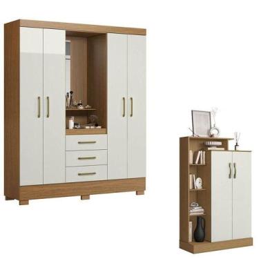 Imagem de Guarda Roupa Solteiro Paris 2045150 E Armário Multiuso Florença 200019