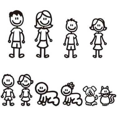 Imagem de Adesivos de família para carros, adesivos brancos de carro I Love My Family Car Bling Adesivos e Decalques, Pet Cat Dog Animal, Decalque para Janela de Carro Telefone Caderno Decorativo Carros Paredes